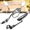 Handlebar Bike Mirror,Bike Mirrors Handlebar Rearview Mirror 2 Pack,Adjustable Black Bike Mirrors Aluminum Alloy Bike Rear View Mirror For Mountain Bike Electric Bike Motorcycle, Handlebar Bike M view 2