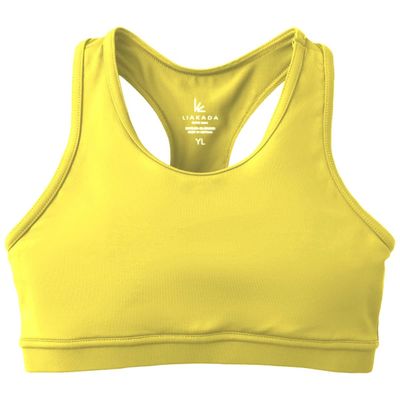 Liakada Girls Stylish & Supportive Basic Sports Bra with Integrated Bra Shelf Liner Dance, Gym, Yoga, Cheer!