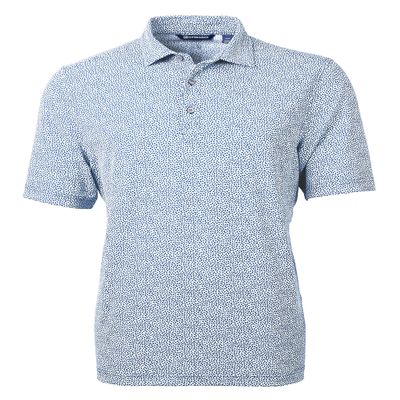 Cutter & Buck Virtue Eco Pique Botanical Print Recycled Mens Polo, XXX-Large, Navy Blue