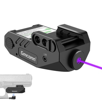 Gmconn Pistol Purple Laser Sight with Rechargeable Magnetic USB Port, Aluminum Low Profile Picatinny Mount Purple Dot Sight