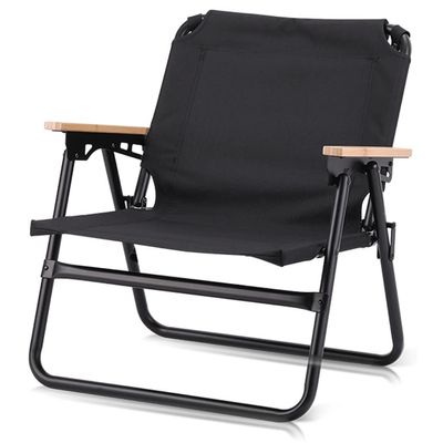 Camping Chair Camping Chair Lightweight Aluminum Alloy Outdoor Folding Chair, Compact Beach Lounge Chair, Ergonomic Fishing Chair with Wooden Armrests, with Hand Strap