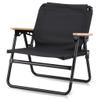 Camping Chair Camping Chair Lightweight Aluminum Alloy Outdoor Folding Chair, Compact Beach Lounge Chair, Ergonomic Fishing Chair with Wooden Armrests, with Hand Strap view 1