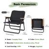 Camping Chair Camping Chair Lightweight Aluminum Alloy Outdoor Folding Chair, Compact Beach Lounge Chair, Ergonomic Fishing Chair with Wooden Armrests, with Hand Strap view 3