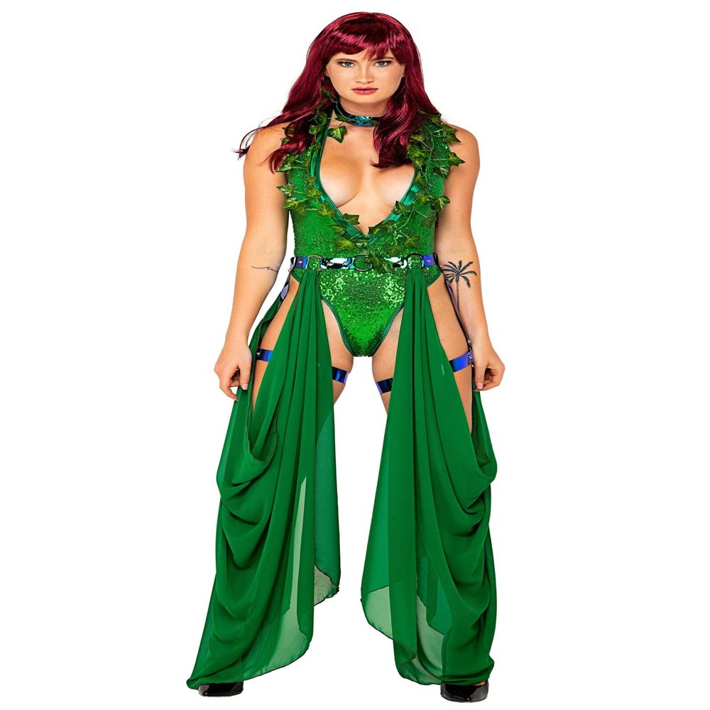 Roma Costume Women's 3pc Poisonous Kiss Costume, Green, Small (5086)