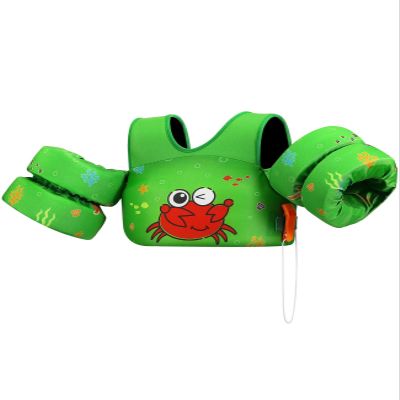 HeySplash Swim Vest for Kids, Toddler Pool Floaties Fit 33-66 Lbs, Children Swimming Vest with Adjustable Strap, Swim Jacket Water Wing Arm Float, Puddle Beach Boat Jumper Boy Girl, Green Crab