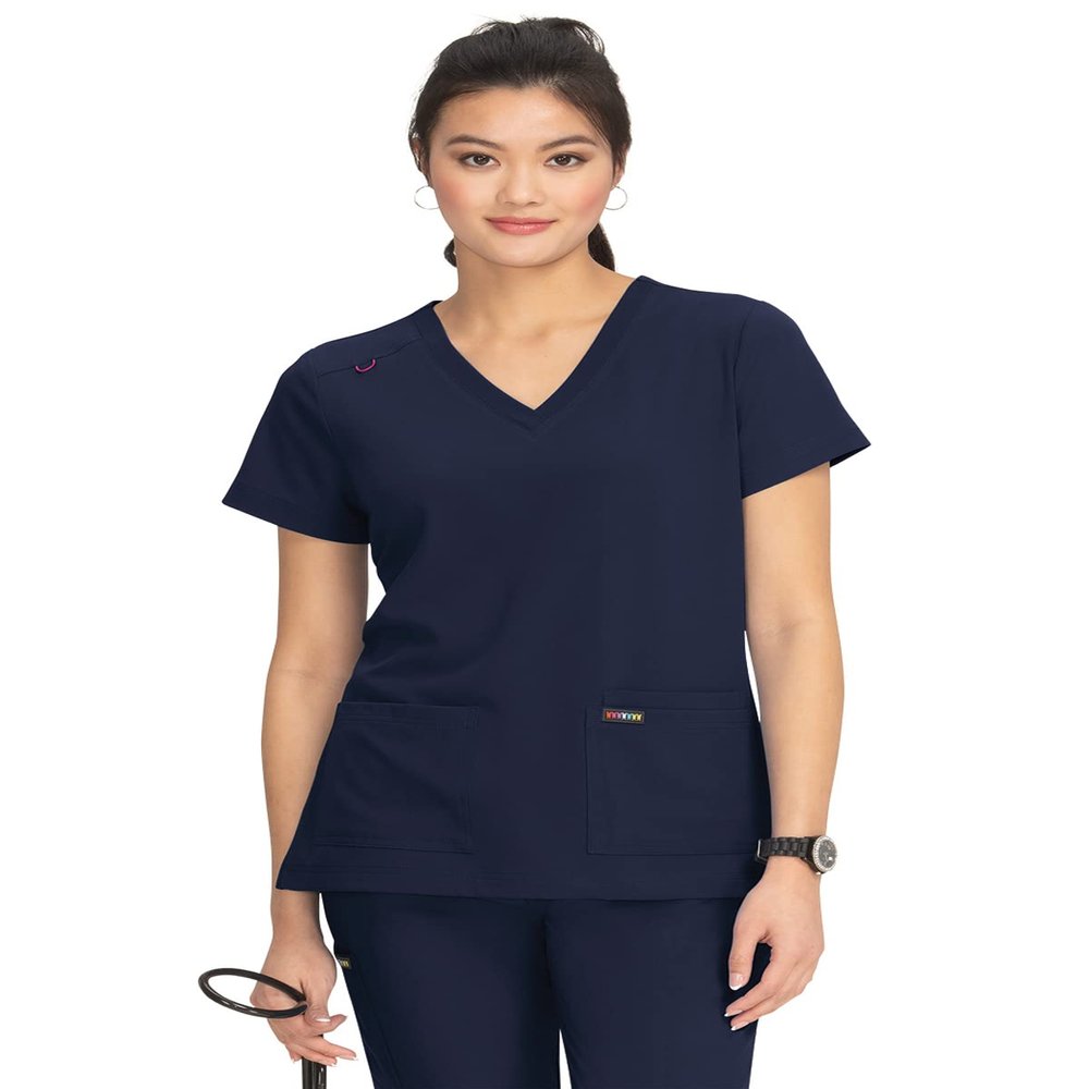 KOI French Bull F103 Women's Luna Scrub Top Navy XS