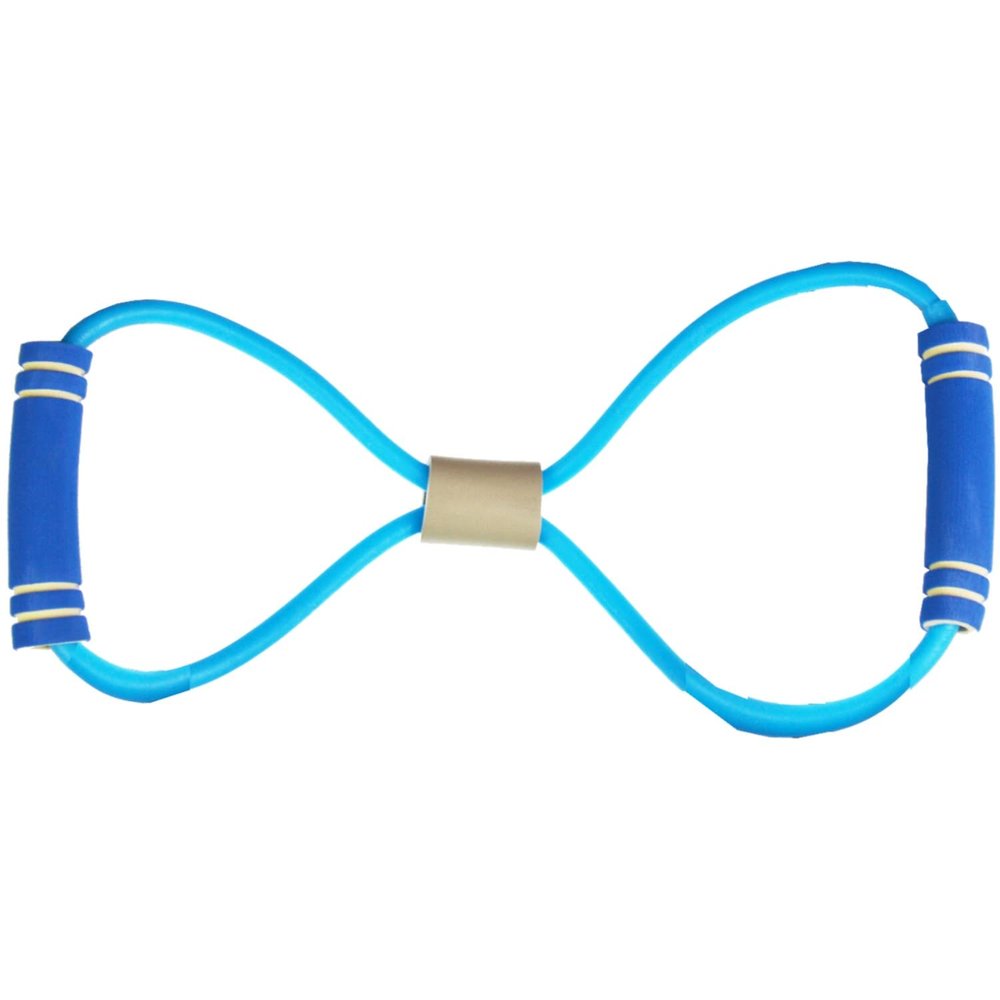 Exercise Fitness Resistance Yoga Boxing Elastic Rubber Band with Handles, Blue/Blue