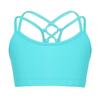 Moggemol Kids Girls Basic Sports Bra Sleeveless Crisscross Keyhole Back Crop Top for Dance/Yoga/Running Mint 4 view 1