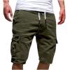 tuduoms Mens Joggers Shorts Casual Slim Fit Elastic Waist Cargo Shorts Sweatpants Active Gym Running Workout Athletic Shorts Army Green view 2