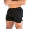 tuduoms Men's 3 Inches Workout Activewear Quick Dry Mesh Running Shorts Lightweight Bodybuilding Athletic Jogging Gym Shorts Black view 1