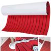 VPABES EVA Foam Boat Flooring Decking Sheet Marine Mat Non-Slip and Self-Adhesive Flooring, 94.5x35.4'' Boat Flooring for House, Boat, Marine, Yacht, Ship, Dock, Gym (Red with Black Lines ) view 2