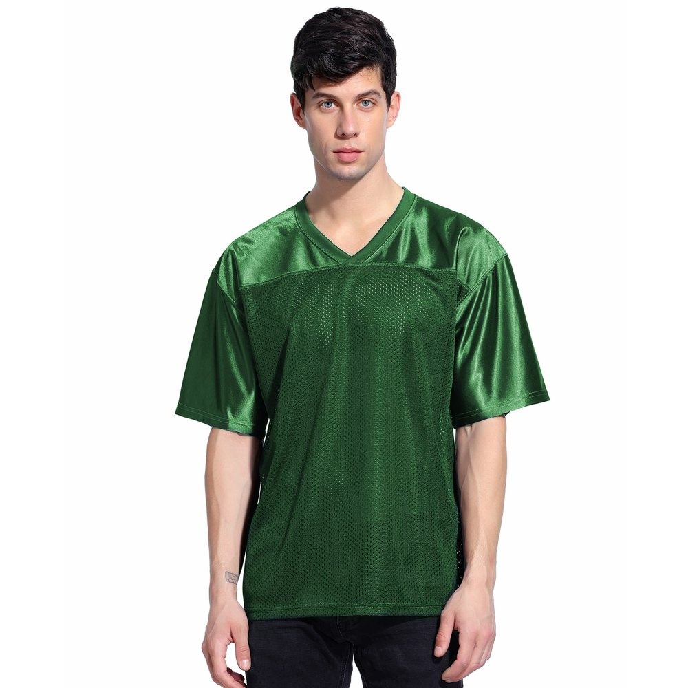 TopTie Mens Football Jersey Shirt, Adult Mesh Soccer Jerseys Breathable, Game Day Team Shirt-Army Green-3XL
