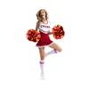 Hooshing 2PCS Red and Gold Pom Poms Cheerleading with Baton Handle for Team Spirit Sports Dance Cheering Kids Adults view 3