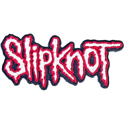 Rock Off officially licensed products Slipknot Cut-Out Logo Black Border Woven Patch Size Accessory Size