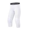 SS COLOR FISH Mens Basketball Leggings with Knee Pads 3/4 Compression Tights Pants Sports Athletic Baselayer White view 1