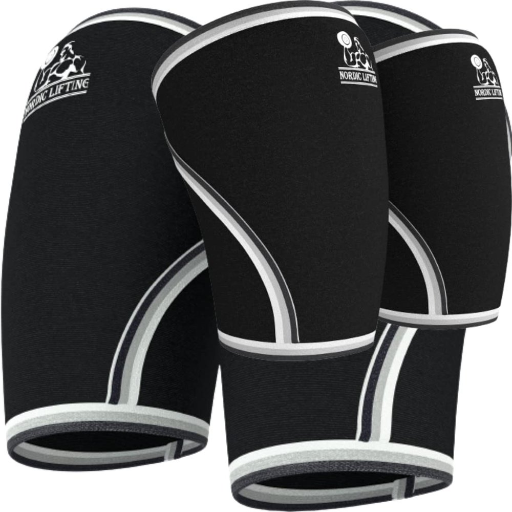 Nordic Lifting Elbow Sleeves Small Bundle with Knee Sleeves Large - Black