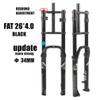 HSQMA 26 Inch Bike Fat Fork Air Suspension Travel 140mm Double Shoulder 1-1/8'' Straight Disc Brake Front Fork Rebound Adjust Downhill Shock Absorberfit 4.0'' Tire Snow/Beach Bikes view 3