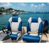NORTHCAPTAIN Deluxe Low Back Folding Boat Seat Stainless Steel Screws Included,White/Pacific Blue(2 Seats) view 2