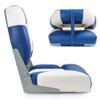 NORTHCAPTAIN Deluxe Low Back Folding Boat Seat Stainless Steel Screws Included,White/Pacific Blue(2 Seats) view 3
