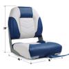 NORTHCAPTAIN Deluxe Low Back Folding Boat Seat Stainless Steel Screws Included,White/Pacific Blue(2 Seats) view 4