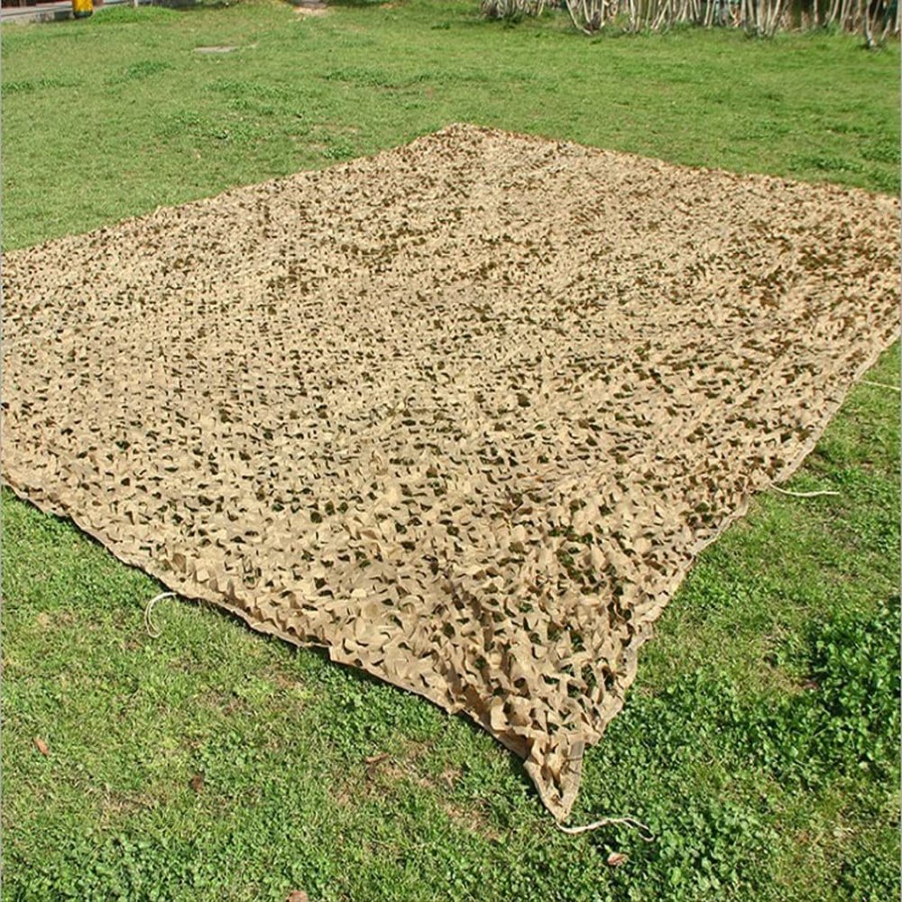 LGLFDJ Desert Camouflage Netting, Khaki Camo Netting Bulk Roll, Heavy Duty Sunshade Camping Garden Net, Army Camouflage Net Hunting Hide Cover (Size : 7X12m(23ft X 40ft))
