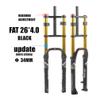 HSQMA 26 Inch Bike Fat Fork Air Suspension Travel 140mm Double Shoulder 1-1/8'' Straight Disc Brake Front Fork Rebound Gold view 3