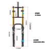 HSQMA 26 Inch Bike Fat Fork Air Suspension Travel 140mm Double Shoulder 1-1/8'' Straight Disc Brake Front Fork Rebound Gold view 4