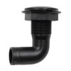 1" Black Polypropylene Thru Hull Fitting Hose 90 Degree for Marine Boat, 1pcs view 1