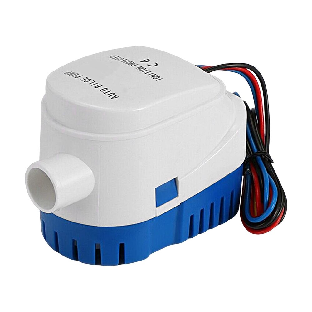 Automatic Submersible Bilge Pump for Small Boat, DC 12V/24V 750GPH/1100GPH 3/4 1/8 Outlet with Built in Switch Blue24v L