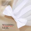 JEAIRTS Bridal Wedding Short Veil with Bow White Bachelorette Party Veils for Brides view 4