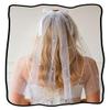 JEAIRTS Pearl Wedding Veil White Tulle Bridal Veils with Bow Dainty Bachelorette Party Hair Accessories for Women view 1