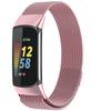 Metal Mesh Loop Bands for Fitbit Charge 5/Charge 6 Band for Women Men, Adjustable Stainless Steel Wristbands Replacement Straps for Charge 5/6 Activity TrackerRose Pink-L view 1