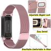 Metal Mesh Loop Bands for Fitbit Charge 5/Charge 6 Band for Women Men, Adjustable Stainless Steel Wristbands Replacement Straps for Charge 5/6 Activity TrackerRose Pink-L view 4