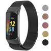 Metal Mesh Loop Bands for Fitbit Charge 5/Charge 6 Band for Women Men, Adjustable Stainless Steel Wristbands Replacement Straps for Charge 5/6 Activity TrackerBlack-L view 1