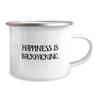 Cheap Backpacking, Happiness is Backpacking, Backpacking 12oz Camping Mug From view 2