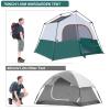 HIKERGARDEN 6 Person Camping Tent - Portable Easy Set Up Family Tent for Camp, Windproof Fabric Cabin Tent Outdoor for Hiking, Backpacking, Traveling (Dark Green) view 3