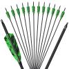 OBTOUTDOOR 28 Inch Carbon Hunting Arrows 12pcs 400/500/600 Spine Feather Arrows with Removable Tips for Recurve Bow Compound Bow Hunting (Spine-600) view 1