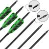 OBTOUTDOOR 28 Inch Carbon Hunting Arrows 12pcs 400/500/600 Spine Feather Arrows with Removable Tips for Recurve Bow Compound Bow Hunting (Spine-600) view 3