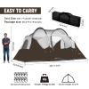 HIKERGARDEN 10 Person Camping Tent - Portable Large Family Tent for Camp, Windproof Fabric Dome Tent Outdoor for Hiking, Backpacking, Traveling - 14'x11'x74in(H) (Brown) view 2