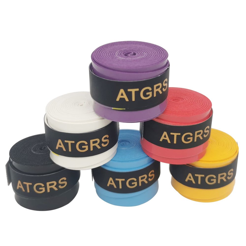ATGRS Tennis Racket Grip,Tacky Overgrips Tape Absorb Moisture Badminton Handle Frosted Anti-Slip Overgrip for Racquet Pickleball 6 Pack (Tacky-Multicolor 6pcs)