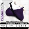 Zhanmai Bowling Shoe Slide, 2 Pack/ 1 Pair Adjustable Sole Cover Sock with Elastic Band Fit Most Men Women Shoes Bowling Accessories for Playing Ball Dancing, L(Purple) view 3