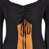 Lehauya Renaissance Dress for Women Midevil Costume Gothic Trumpet Sleeves Irish Dress Black Ginger Large view 4