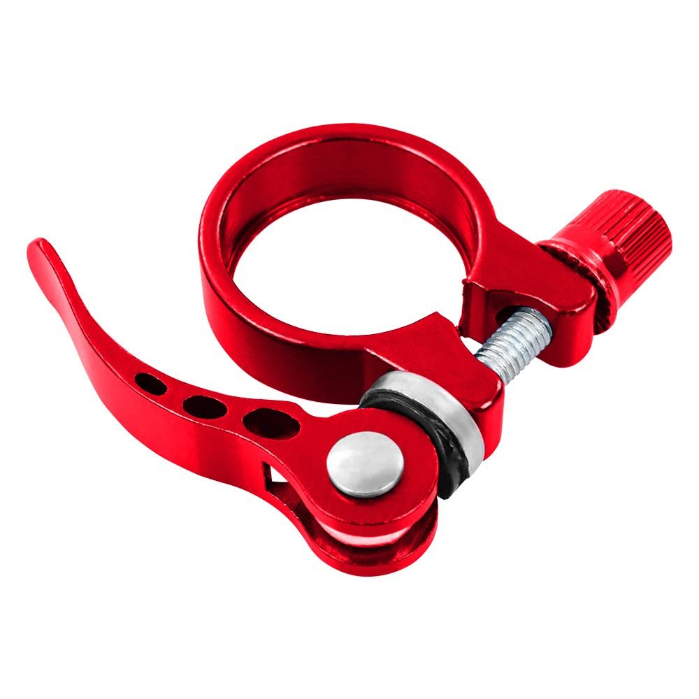 Bike Seat Post Clamp Quick Release Bicycle Seatpost Clamp Aluminium Alloy Tube Clip for Road Bike Casual Bike, Multiple Colors 28.6mm,31.8mm,34.9mm