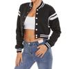 ACEFAST INC Womens Varsity Jacket Long Sleeve Button Down Cropped Bomber Jackets Casual Baseball Coat Y2K Streetwear view 1