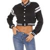 ACEFAST INC Womens Varsity Jacket Long Sleeve Button Down Cropped Bomber Jackets Casual Baseball Coat Y2K Streetwear view 2