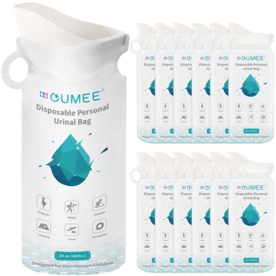 OUMEE 800ML Emergency Disposable Urinal Bags, 8/12/20/23/28 Pcs Camping Pee Bags Unisex Urine Bag Vomit Bag for Travel Traffic Jam Portable Toilet Bag for Men Women(28)