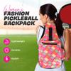 Taboo Fashions Women's Pickleball Backpack, Women's Pickleball Bag, Front Pocket for Paddles, Lots of Pockets, Adjustable Straps, Padded Straps, Water Bottle Holder (Posh Pink) view 2