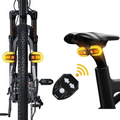 Bike Tail Light with Turn Signals USB Rechargeable Wireless Remote Control Detachable Waterproof LED Bike Rear Lights Night for Safety Cycling