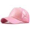Buns Visor Glitter Plain Unisex Messy Trucker Ponytail Cap Baseball Hat Baseball Caps Wool Ball Caps (Pink, One Size) view 2