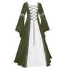 Women's Medieval Dresses Renaissance Costume Gothic Vintage Flared Sleeves Halloween Cosplay Floor Length Party Dress Green view 1